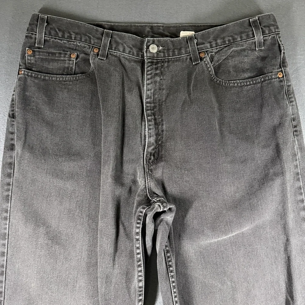Vintage‎ Levis 550 Jeans Mens 40x30 Relaxed Tapered Faded Black Wash Made USA